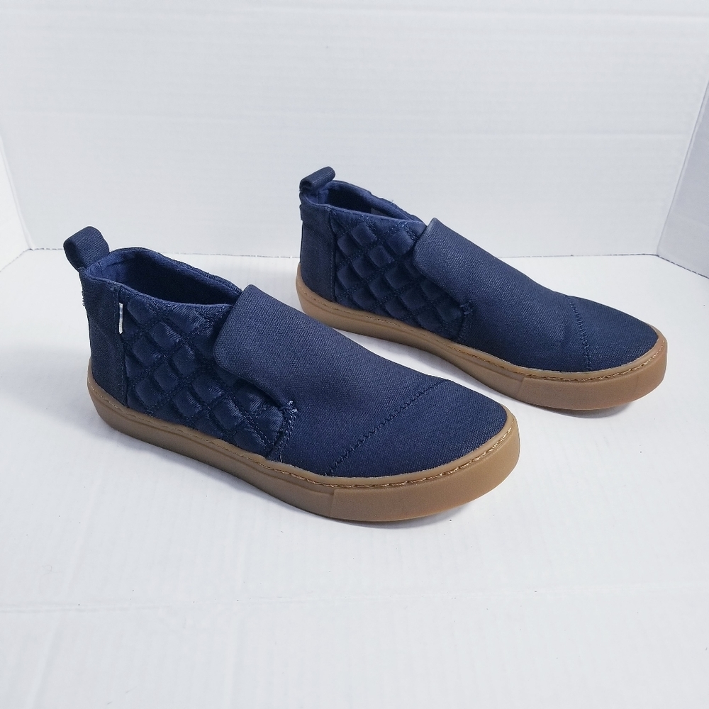 TOMS WOMEN'S ANKLE BOOTS DARK BLUE AND TAN BROWN SIZE 6